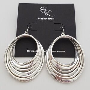 E&L Israel Sterling Silver Electroform Drop Earrings